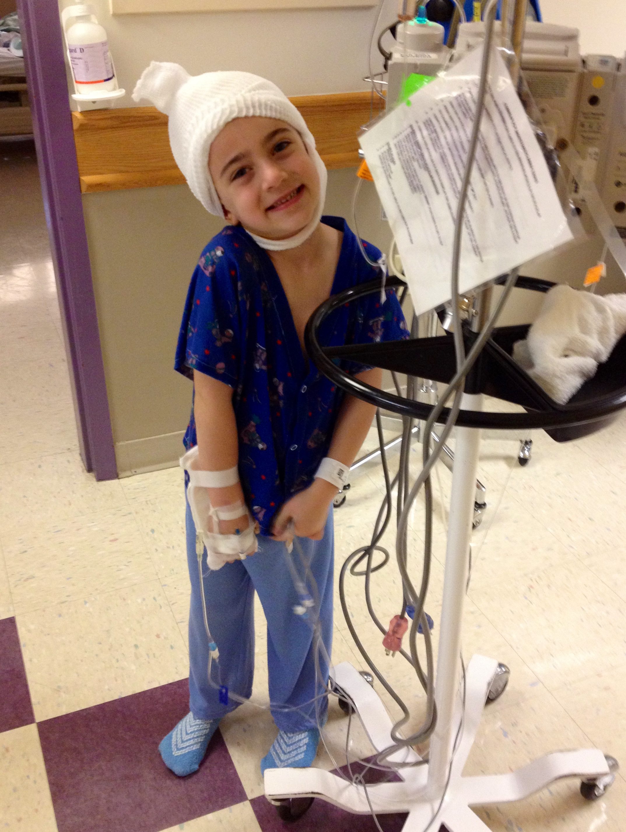 Logan October 25, 2013 - one day after his second brain surgery