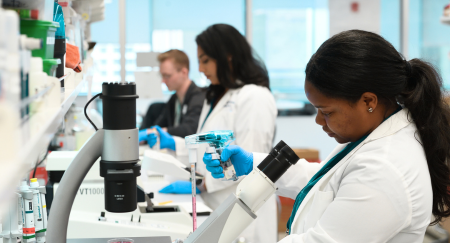 Researchers in a lab